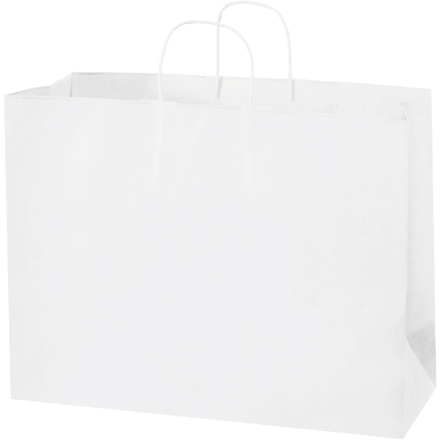 16 x 6 x 12" White Paper Shopping Bags