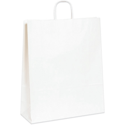 16 x 6 x 19 <span class='fraction'>1/4</span>" White Paper Shopping Bags