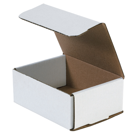 6 <span class='fraction'>1/2</span> x 4 <span class='fraction'>7/8</span> x 2 <span class='fraction'>5/8</span>" White Corrugated Mailers
