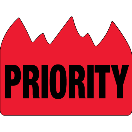 1 <span class='fraction'>1/2</span> x 2" - "Priority" (Bill of Lading) Flame Labels