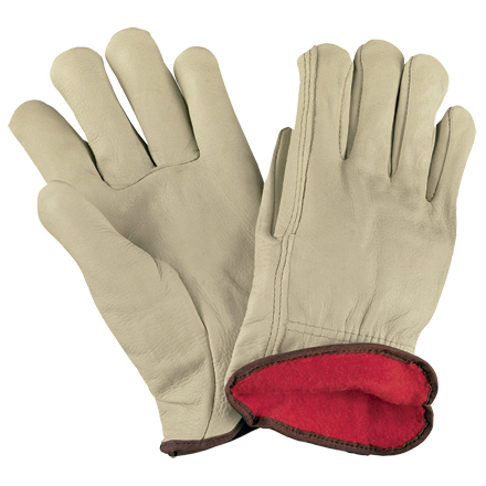Cowhide Leather Driver's Gloves Lined - XLarge