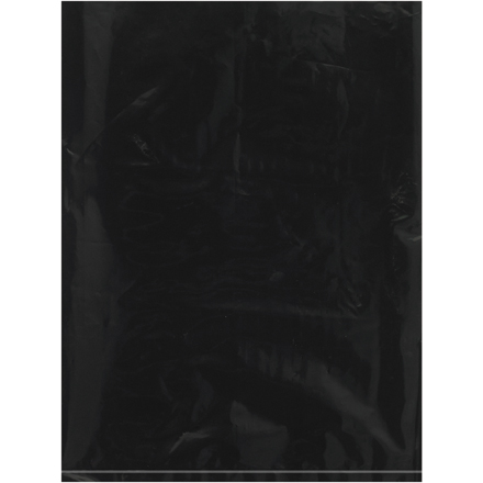 9 x 12" - 2 Mil Black Flat Poly Bags (100 Pack)