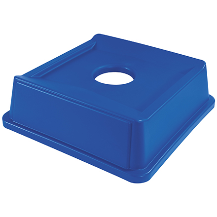 Rubbermaid<span class='rtm'>®</span> Square Recycling Bottle and Can Lid  - 35 & 50  Gallon, Blue