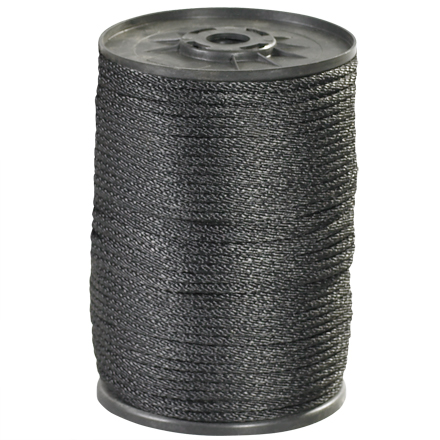 1/4", 1,150 lb, Black Solid Braided Nylon Rope